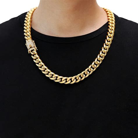 gold cuban link chain.